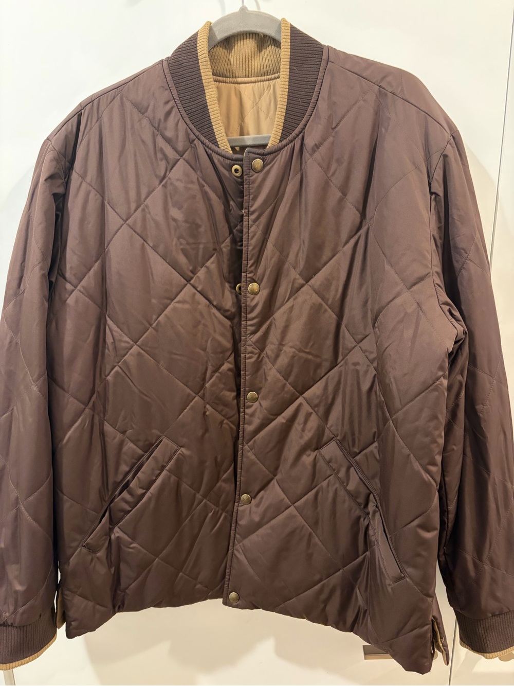 Banana Republic Reversible Brown/Tan Camel Bomber Jacket for Men